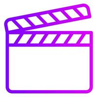 action clapper gradient icon vector