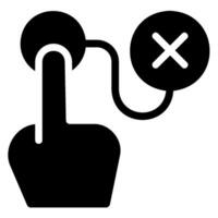 denied glyph icon vector