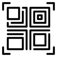 qr escanear línea icono vector