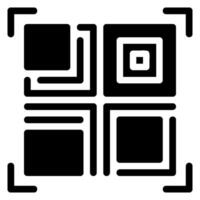 qr scan glyph icon vector