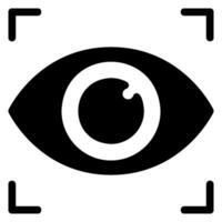 eye recognition glyph icon vector