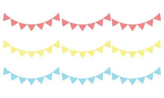 Vector color bunting set for party party garlands collection