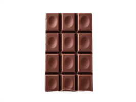 AI generated Milk Chocolate Bar with Elegant Pattern on transparent Background png