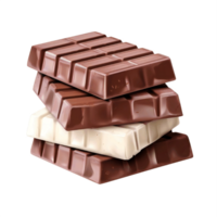 AI generated Assorted Chocolate Bars Stack on transparent  Background png