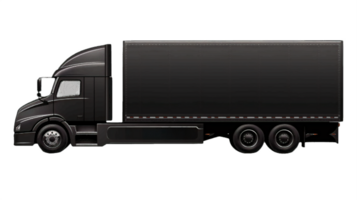 AI generated Black Delivery Truck on transparent  Background png