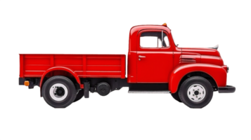 AI generated Red Cargo Truck Isolated on transparent Background png
