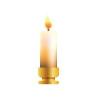 vector burning candles realistic on white background