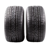 AI generated Set of New SUV Car Tires Showcasing Tread Design on transparent background png