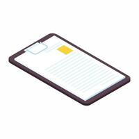 Vector clipboard in flat style with white empty sheet