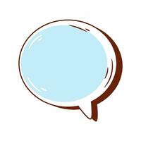 Vector hand drawn speech bubble on white