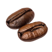 AI generated Close-Up of Two Roasted Coffee Beans Isolated png