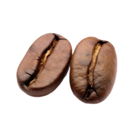 AI generated Close-Up of Two Roasted Coffee Beans Isolated png