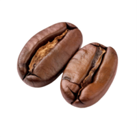 AI generated Close-Up of Two Roasted Coffee Beans Isolated png