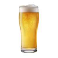 ai generado espumoso vaso de sequía cerveza aislado en transparente antecedentes png