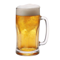 ai generiert fotorealistisch Bier Becher mit schaumig Kopf png