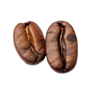 ai generiert Nahansicht von zwei geröstet Kaffee Bohnen isoliert png