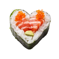 ai generato a forma di cuore Sushi isolato su trasparente sfondo png