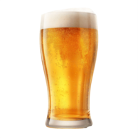 AI generated Sparkling Glass of Draft Beer isolated on transparent background png