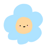 Cute Blue Flower Mascot Character Kawaii Cartoon illustration png