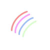 mínimo arco Iris com nuvem desenho animado ilustração png