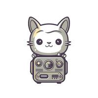 AI generated animal robotic pet mecha icon sci-fi character vector