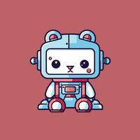 AI generated animal robotic pet mecha icon sci-fi character vector