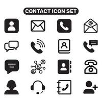 Contact us icons set on white background for graphic and web design. Simple vector sign.