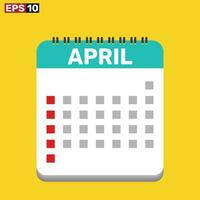 April  2023 Calendar icon Vector