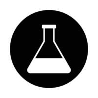 Chemical flask icon science and investigations concept vector template design.