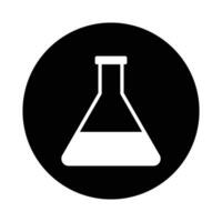 Chemical flask icon science and investigations concept vector template design.