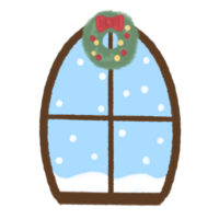 Natale finestra con fiocco di neve cartone animato per Natale Festival png