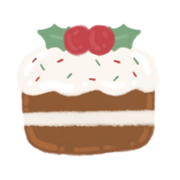 Natale torta con agrifoglio ciliegia cartone animato illustrazione per Natale Festival png