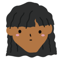 mulher Preto cabelo face cabeça desenho animado ilustração retrato ilustração perfil ilustração png