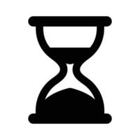 Hour glass timer or clock flat icon background design. vector
