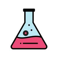 Chemical flask color icon science and investigations concept vector template design.