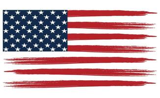 Paint brash art Flag of American. vector