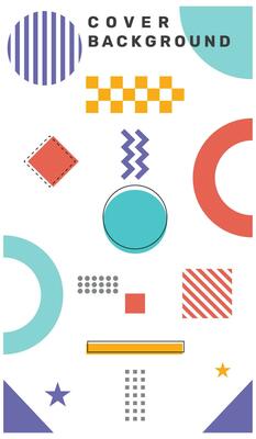 Covers Memphis Geometric Backgrounds Applicable for Banners Design.