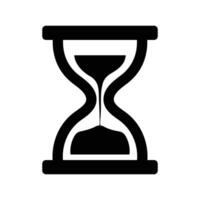 Hour glass timer or clock flat icon background design. vector