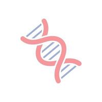 DNA Molecule chromosome color icon on white background design. vector