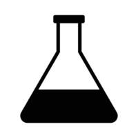 Chemical flask icon science and investigations concept vector template design.