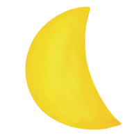 yellow moon and star night watercolor icon png