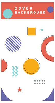 Covers Memphis Geometric Backgrounds Applicable for Banners Design.