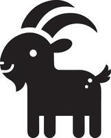 minimal funny goat character vector silhouette, black color silhouette, white background 22