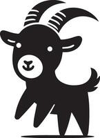 minimal funny goat character vector silhouette, black color silhouette, white background 26