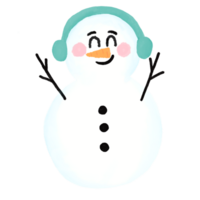 schattig sneeuwman karakter icoon png