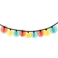 Party colorful light blub png