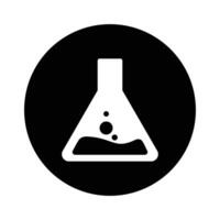 Chemical flask icon science and investigations concept vector template design.