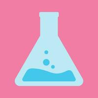 Chemical flask color icon science and investigations concept vector template design.