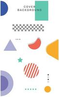 Covers Memphis Geometric Backgrounds Applicable for Banners Design. vector