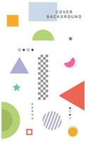 Covers Memphis Geometric Backgrounds Applicable for Banners Design. vector